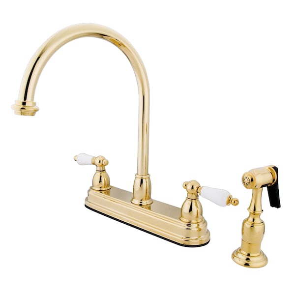 Restoration Centerset Kitchen Faucet, Polished Brass